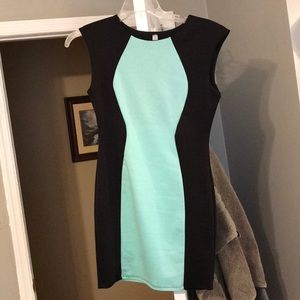 Black and blue turquoise dress